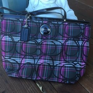 Coach Glitter Signature Tartan Plaid H1194-F17712